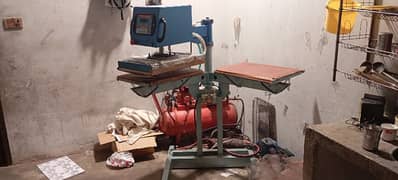 Heat transfer bed machine with air compressor