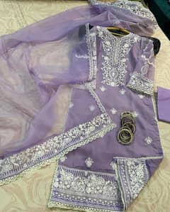 stylish women s Stitched Embroidered suit -pcs  in Lilac