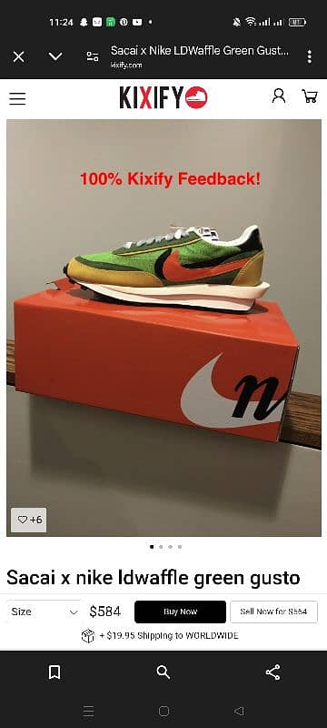 nike original sacai ld waffle green gusto. . . 6