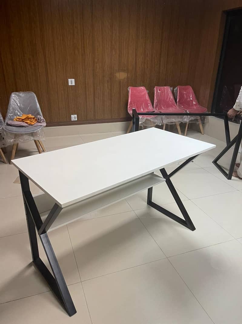 Office Table, Computer table, Workstation, Wooden table with metal 4