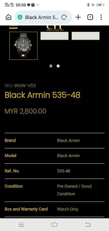 Black Armin original watch 1