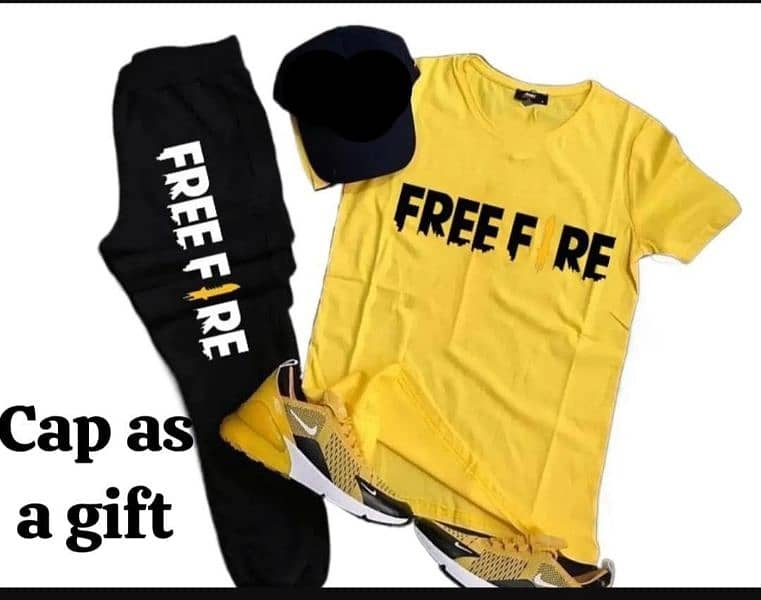 kids free fire shirt trouser and free cap 0