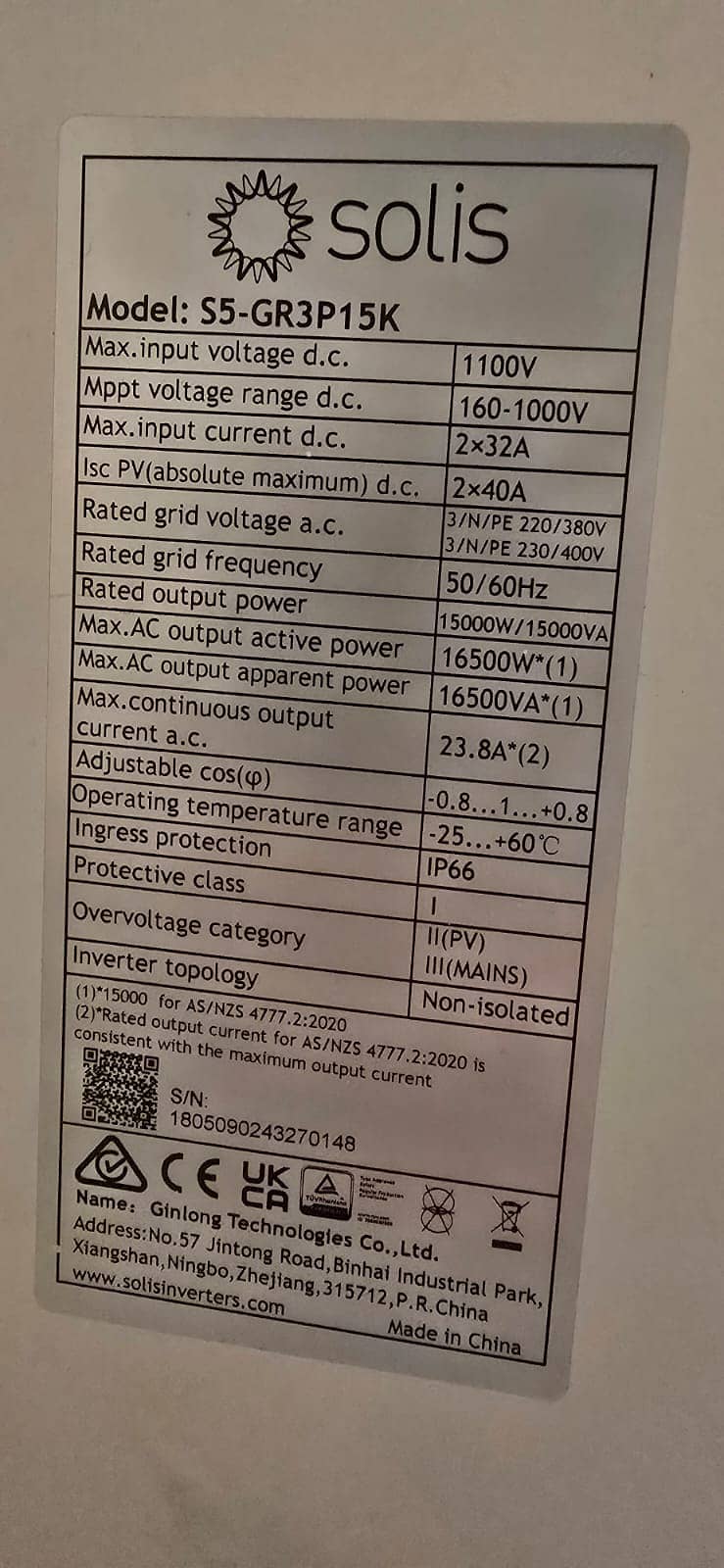 Solis ongrid invertor 15kilo watt 2