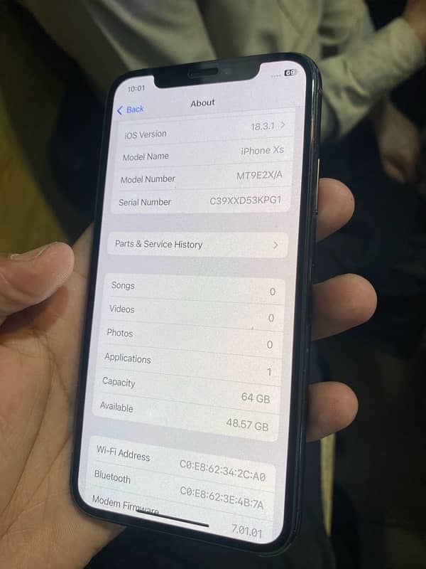 Iphone Xs Dual Sim pta approved 64GB 7