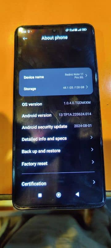 Redmi note 11pro. 6+2/128gb. dull sim pta sia Active hi. 5