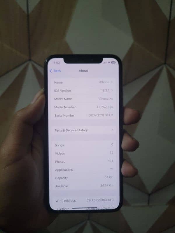 Iphone XS  pta 5