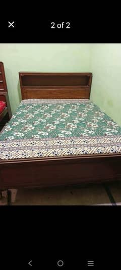 bed with side table