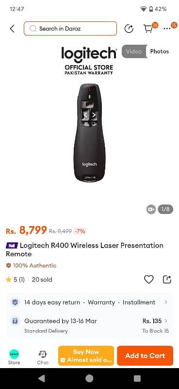 Logitech presentation remote 5