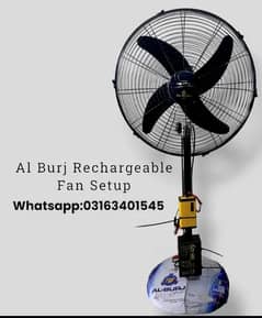 al burj rechargeable fan setup/12v stand fan