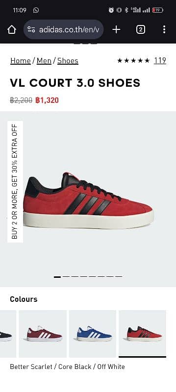 Adidas Men VL Court 3.0 shoes from USA 1