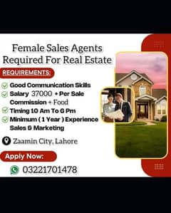 Female Staff Required For Real Estate