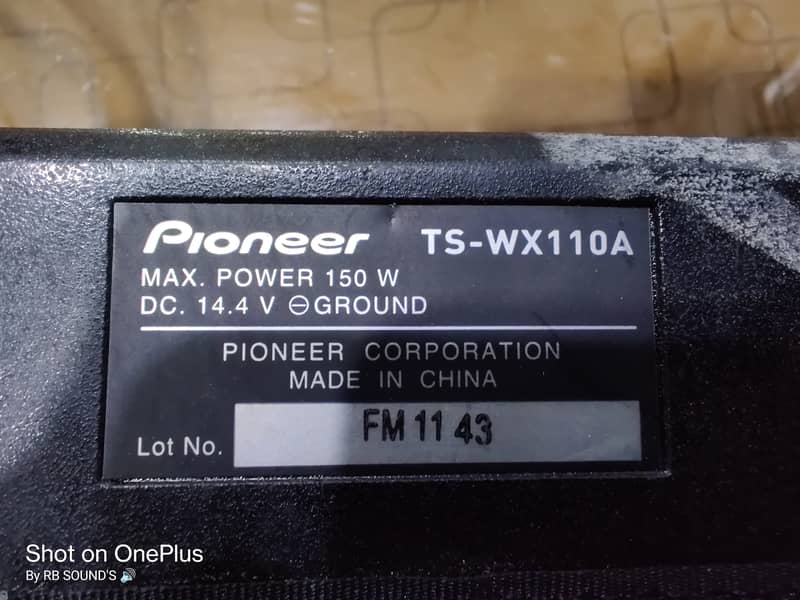 Original Pioneer Underseat Woofer TS-WX110A 150 Built in Amplifer 2