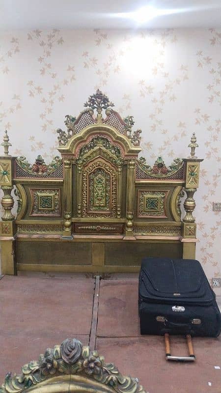 A Bed Set With Two Side Tables And 1 Dressing and mirror 0