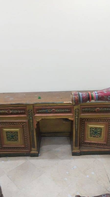 A Bed Set With Two Side Tables And 1 Dressing and mirror 3