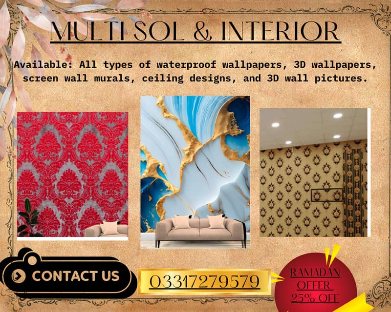 Wallpaper / 3D Wallpaper / Wall Home Decore / Window Blinds / Flooring 0