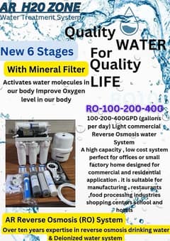 R O water plant Quality water for Quality life