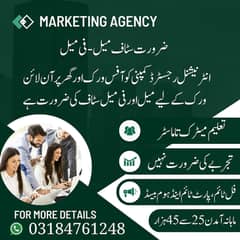 Male and Female staff required for office working and Online working