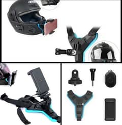 Helmet Chin Mount Holder with Phone Stand and Remote