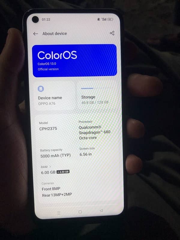 Oppo a76  Blue 6/128 Gb PTA Approved 7