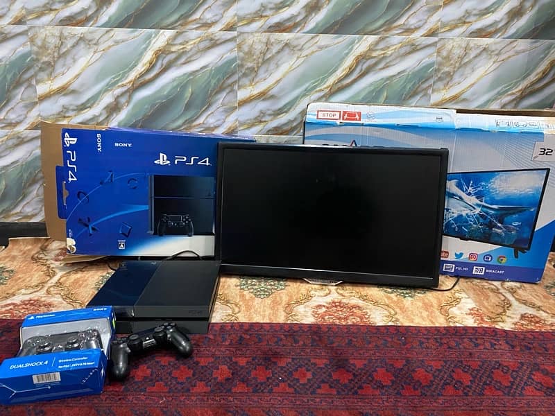 Playstation 4 (1 Tb) (jailbreak) along with 32 inch lcd 1