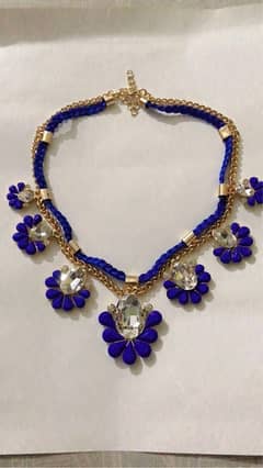 Necklaces golden and blue colour