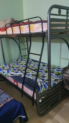 bunker bed iron bed duable with new 2 mattress