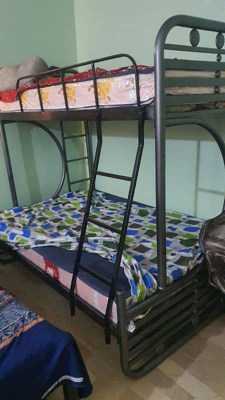 bunker bed iron bed duable with new 2 mattress 0