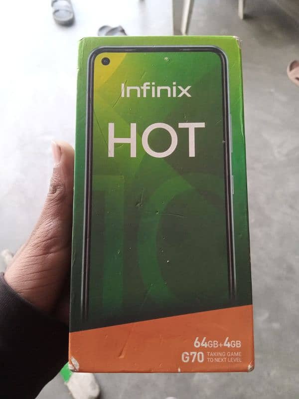 Infinix hot 10 with box charger urgent sale 5