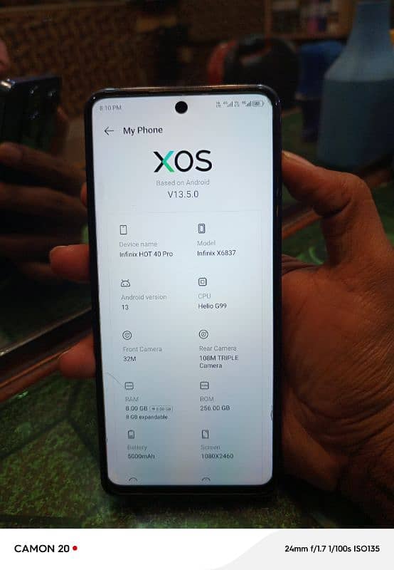 infinix Hot 40 pro(8+8/256)GB 1month werenty 2