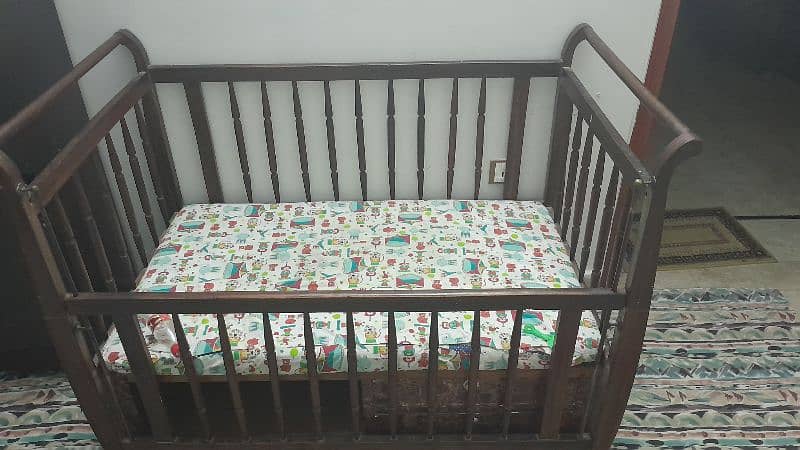 Pure wooden baby cot 3