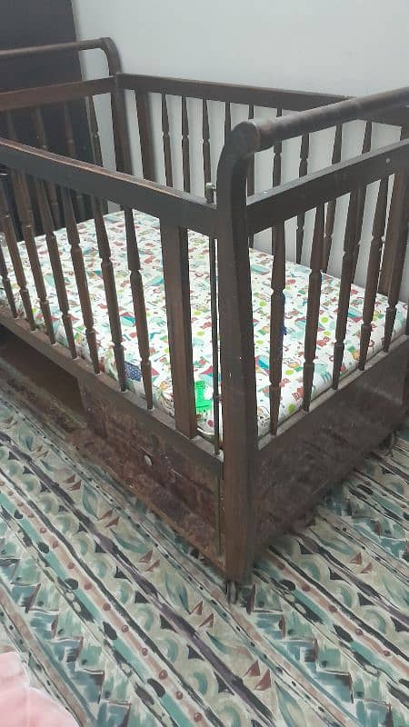 Pure wooden baby cot 4