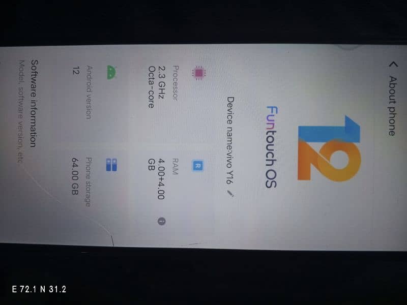 vivo y16 4+4/64 brand new condition 0