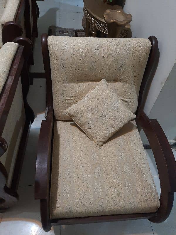 5-Seater Wooden Sofa Set for Sale – Like New Condition 2