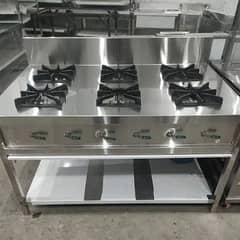 New ccoking ranges for sale, Shawarma machine, Workng table, Salad Bar