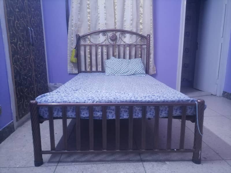 Iron Bed with Mattress Good Condition 1