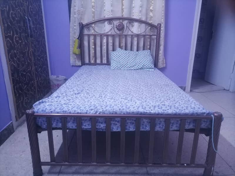 Iron Bed with Mattress Good Condition 3