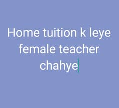 lady teacher required