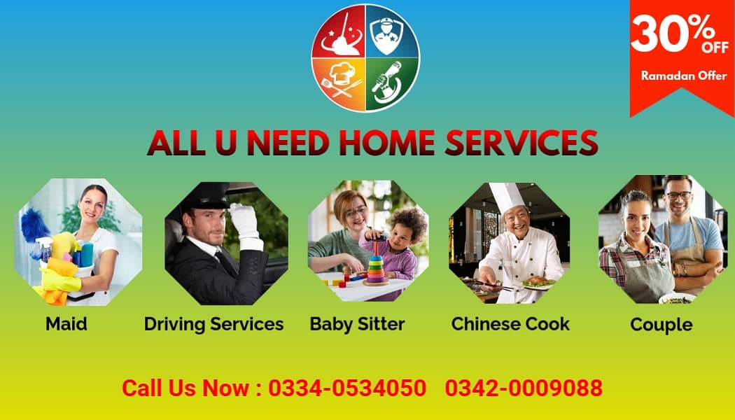 House cleaning services, maids, cooks, babysitter services Near me 0