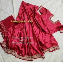 Maroon Silk Lahnga with cora dabka work