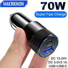 70W PD Car Charger Car Phone Charger USB C Fast Charging in Car USB-C