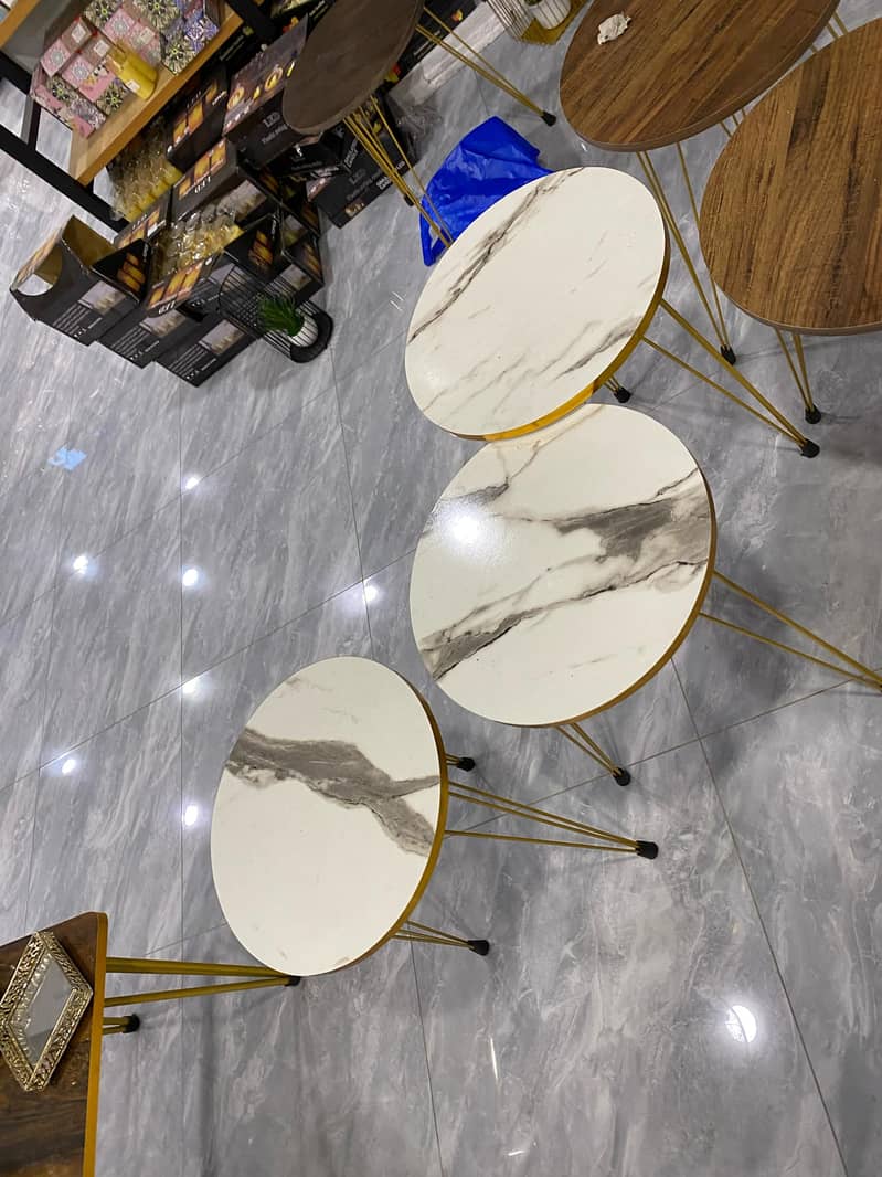 coffee tables. . . study tables. . . 3 round Table set 2