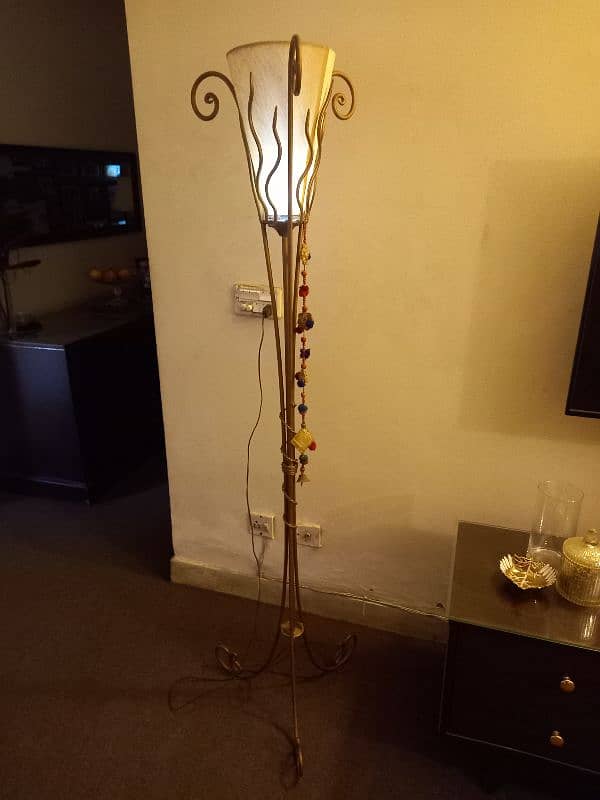 wooden floor lamp+rot iron lamp 1