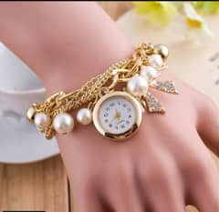 Pearl Bracelet Watch For Girls