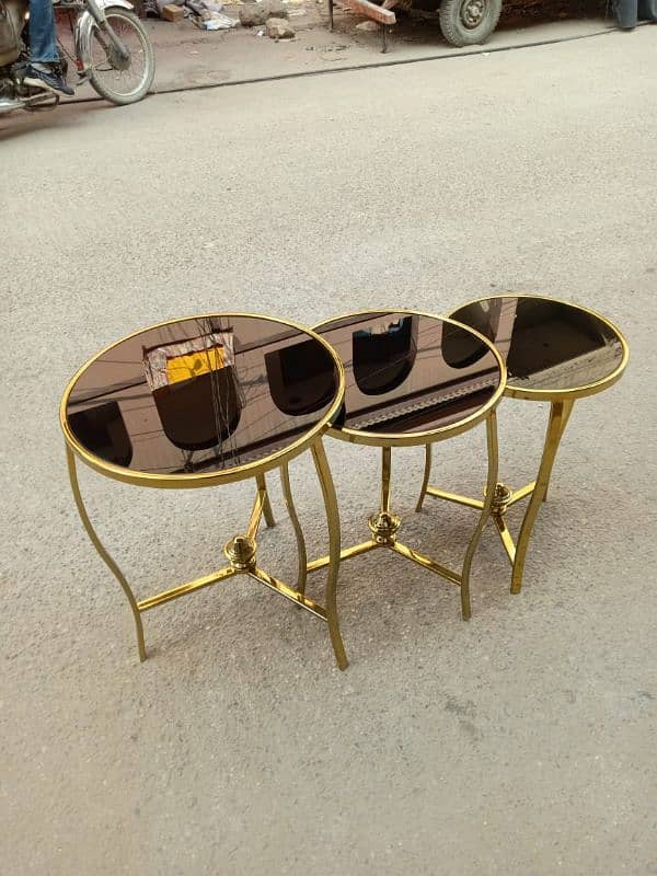 Hand-Painted Nesting Table Set - Elegant & Timeless Design 11