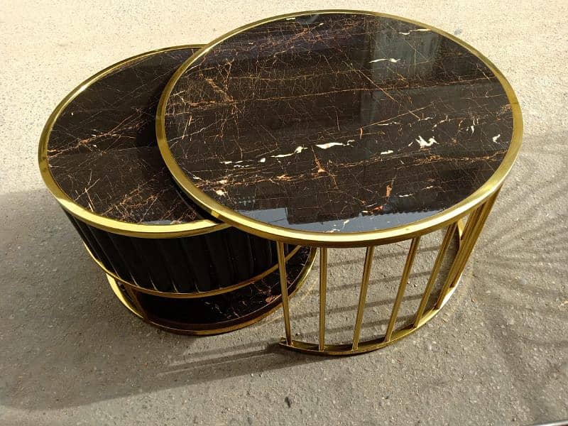 Hand-Painted Nesting Table Set - Elegant & Timeless Design 14