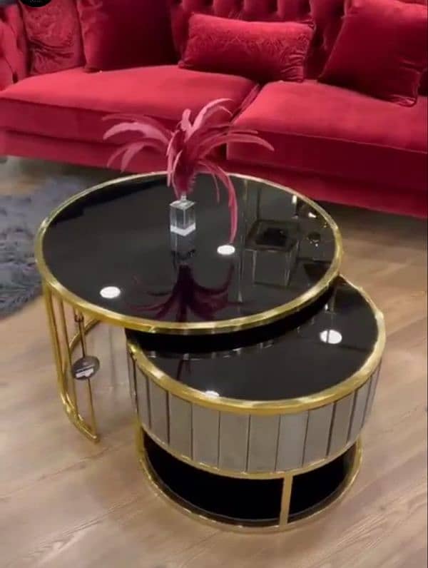 Hand-Painted Nesting Table Set - Elegant & Timeless Design 15