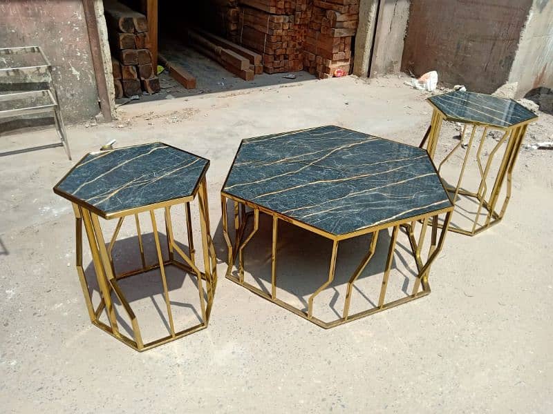 Hand-Painted Nesting Table Set - Elegant & Timeless Design 17