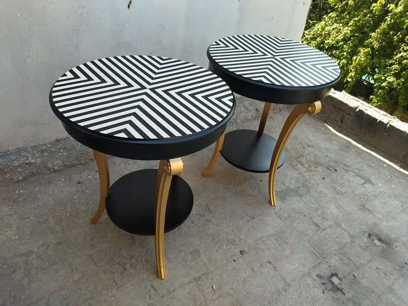 Hand-Painted Nesting Table Set - Elegant & Timeless Design 18