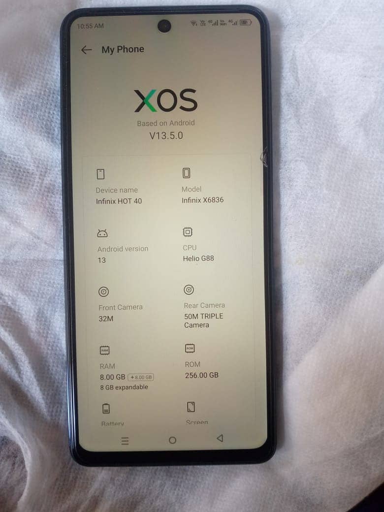 Infinix hot 40 like new 8 256 with box and charger available for sale 1