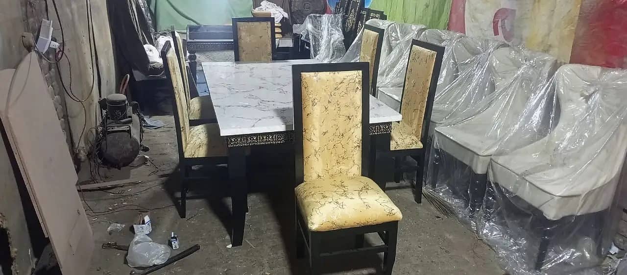 Dining Tables\6 chairs dining\8 seater dining table\wooden table sale 10